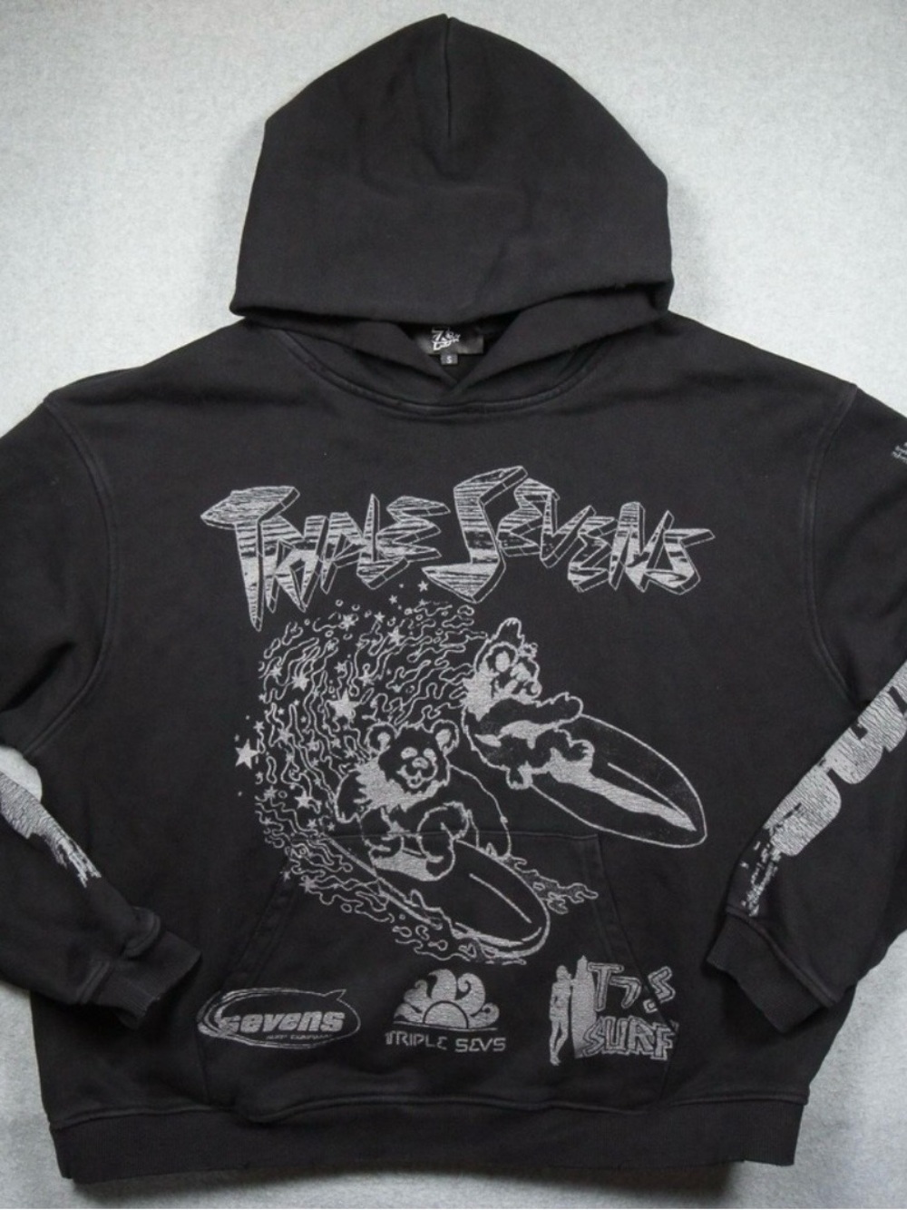 Triple Sevens club Black Graphic Hoodie - Men